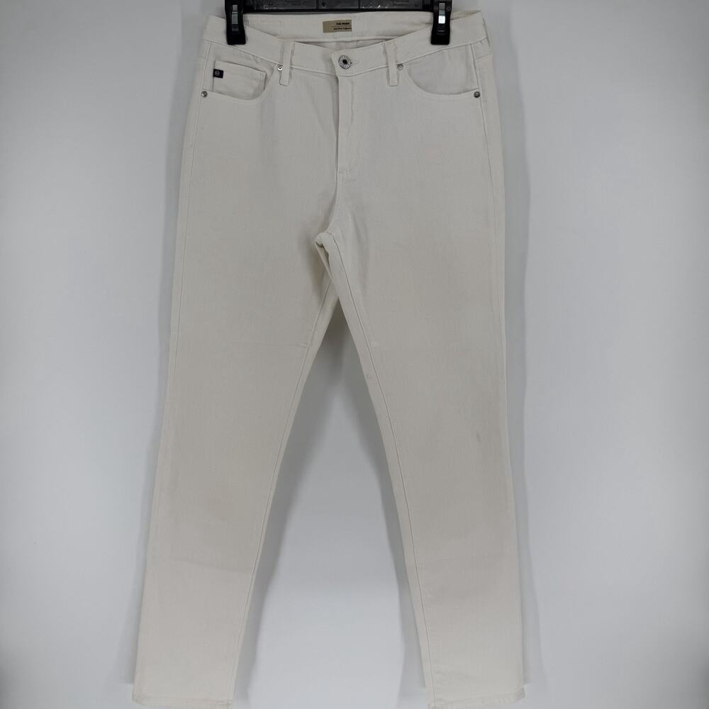 AG Adriano Goldschmied the Prima Mid-Rise Cigarette Leg Jeans Size 30R Off White